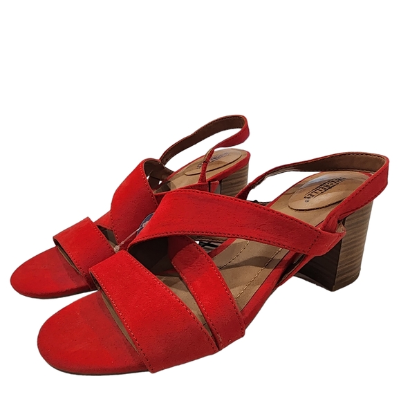 NEW Seychelles Chunky Blocky Heel Strappy Peep Toe Sandal Heels - Picture 1 of 9